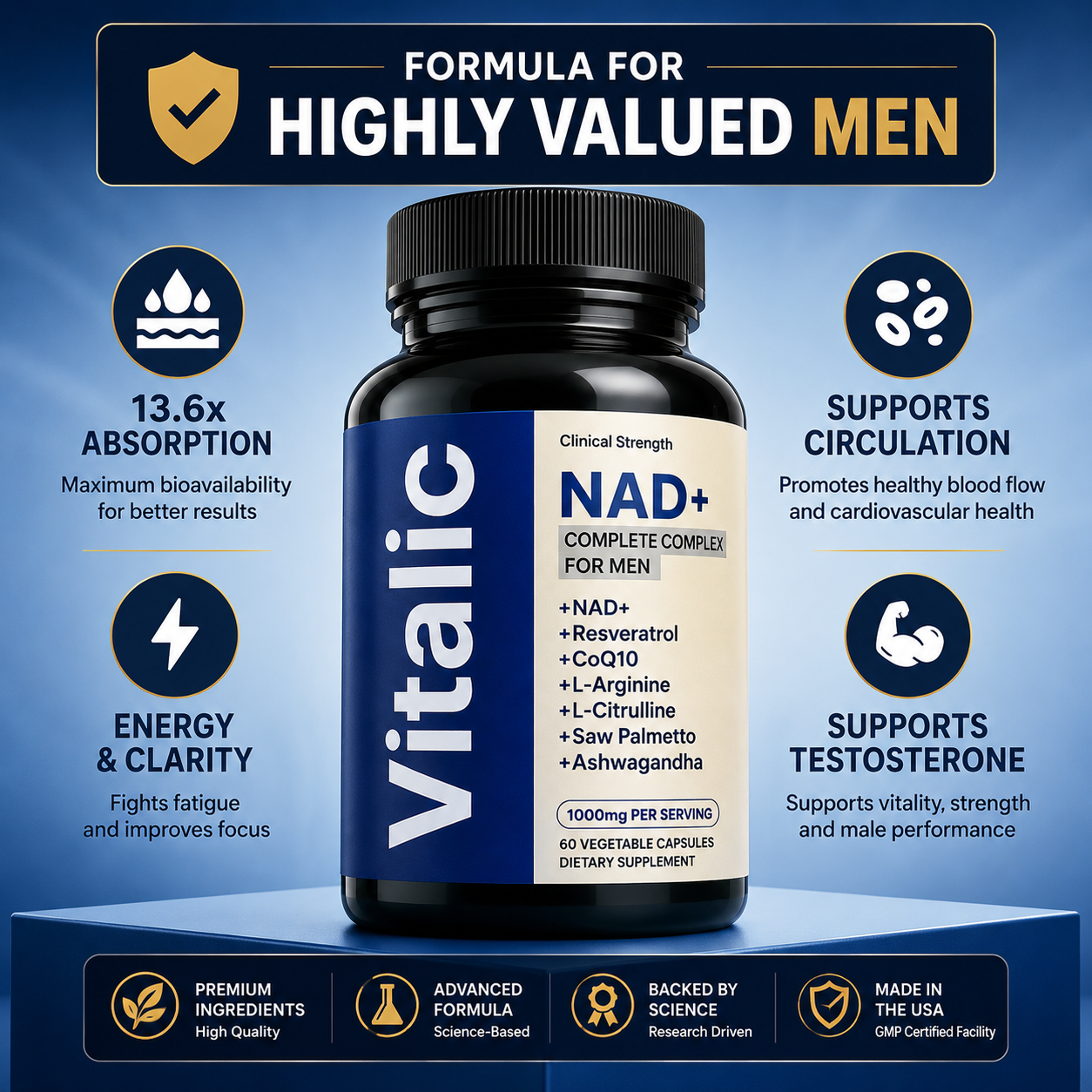 Vitalic™ NAD+ | Men's Vitality After 40
